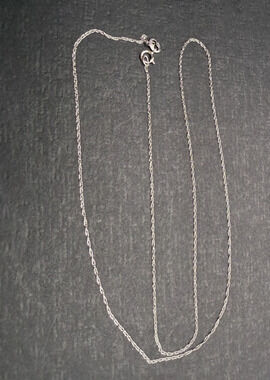 New NC 10K .30mm Fine Solid White Gold 18" Twisted Rope Chain Necklace .42 grams